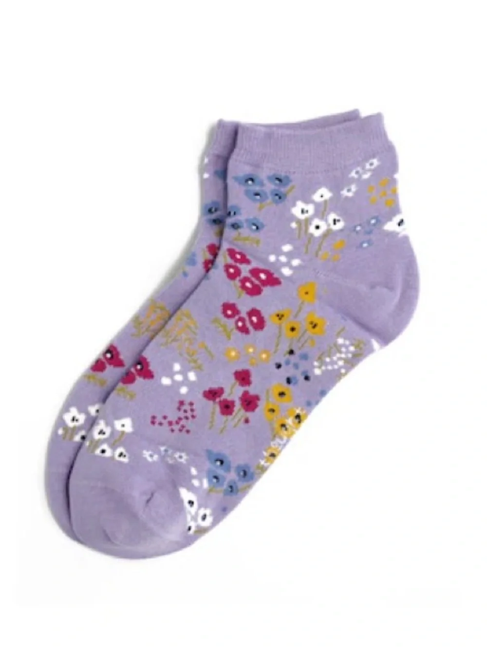 Thought Lavender Floral Bamboo Ankle Socks Size 6-9